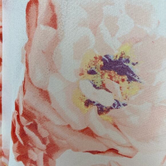 BCBGeneration Sleeveless hi lo rose floral chiffon blouse w/ruffled layer front - Picture 6 of 7